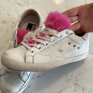 Pink Fur Golden Goose Superstars